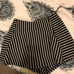 Black and white striped LF skort